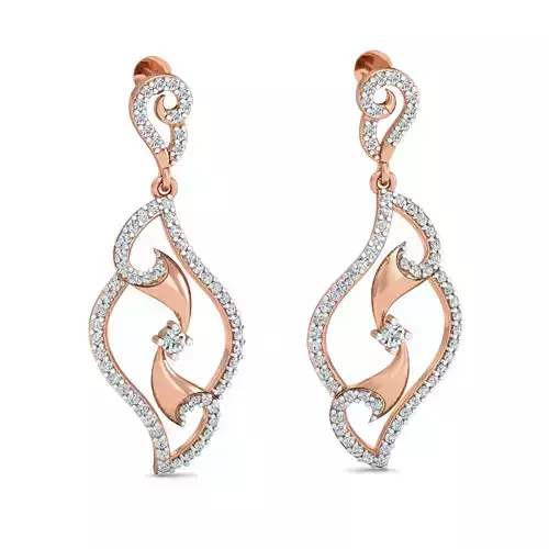 Women long earrings 3dm stl render detail