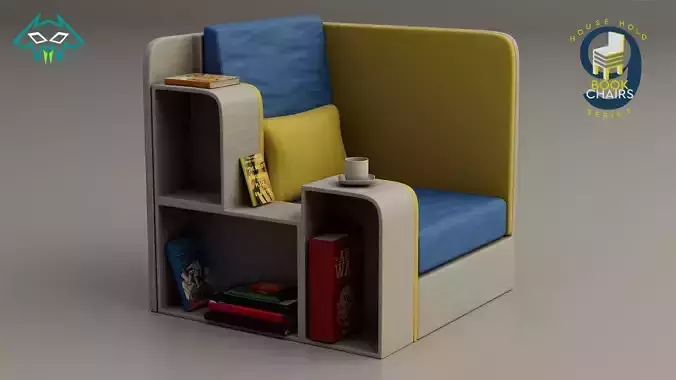 House Hold Series - 9 Book Chairs - Chair 1 3D model
