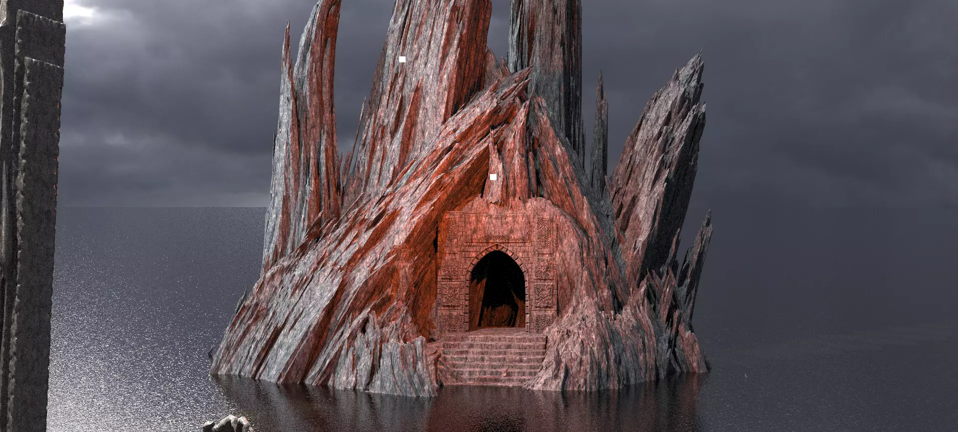 Dantes Underworld Gateway Rocks 3D model