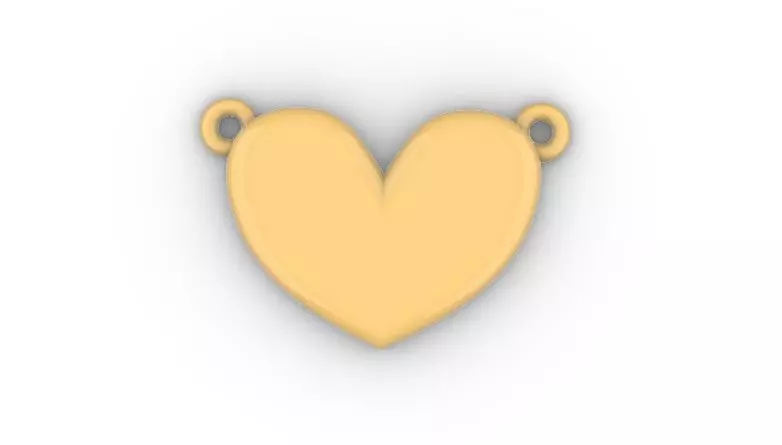 Heart valentine double connection pendant  3D model_0