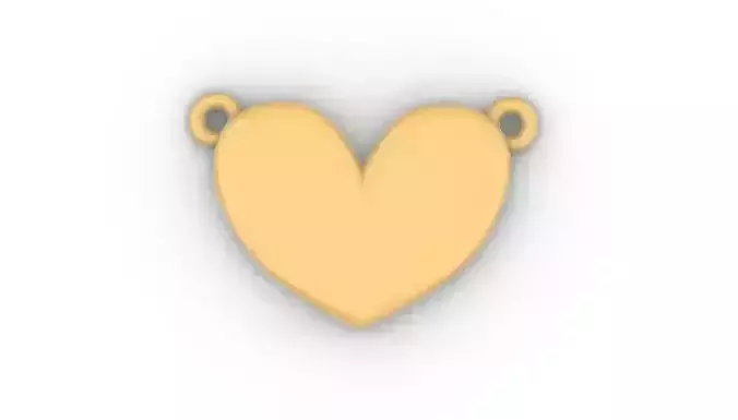 Heart valentine double connection pendant  3D model