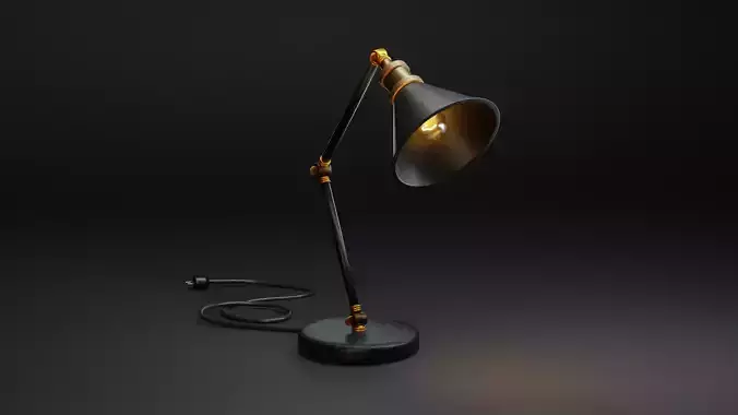 Vintage Desk Lamp - Black and Gold - Metal