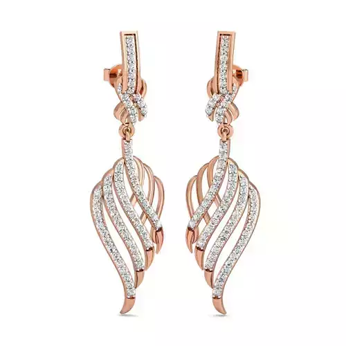 Women long earrings 3dm stl render detail