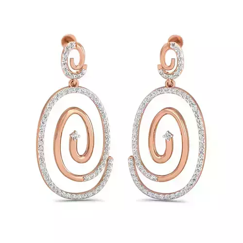 Women long earrings 3dm stl render detail