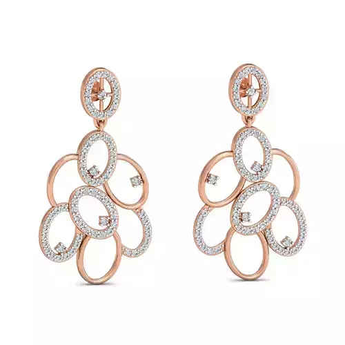 Women long earrings 3dm stl render detail