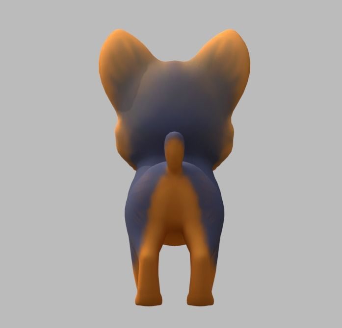 Cartoon Yorkie Low-poly 3D model_7