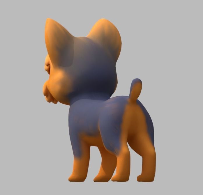 Cartoon Yorkie Low-poly 3D model_6