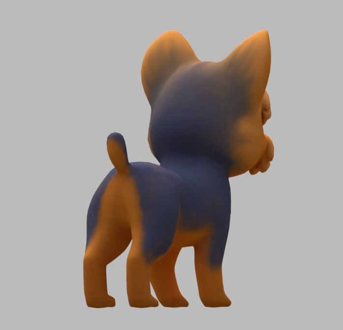 Cartoon Yorkie Low-poly 3D model_8