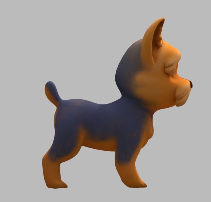 Cartoon Yorkie Low-poly 3D model_9