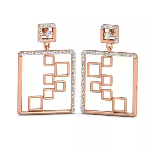 Women long earrings 3dm stl render detail