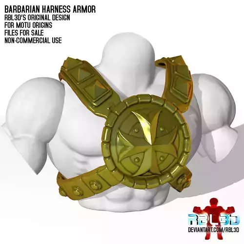 Barbarian Harness Armor for Motu Origins figures 3D print model
