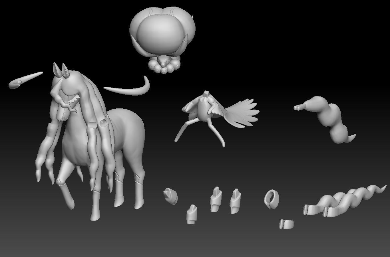 Pokemon Calyrex Shadow Rider 3D print model_4