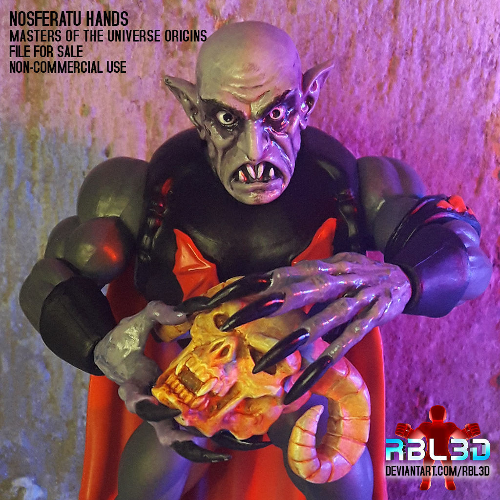 Nosferatu hands and head for Motu Origins-Masterverse compatible 3D print model_12