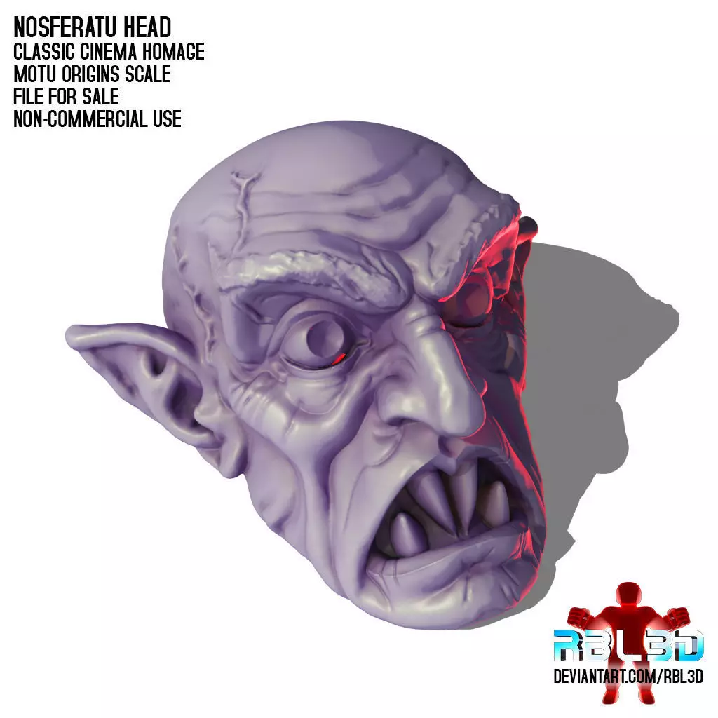 Nosferatu hands and head for Motu Origins-Masterverse compatible 3D print model_0