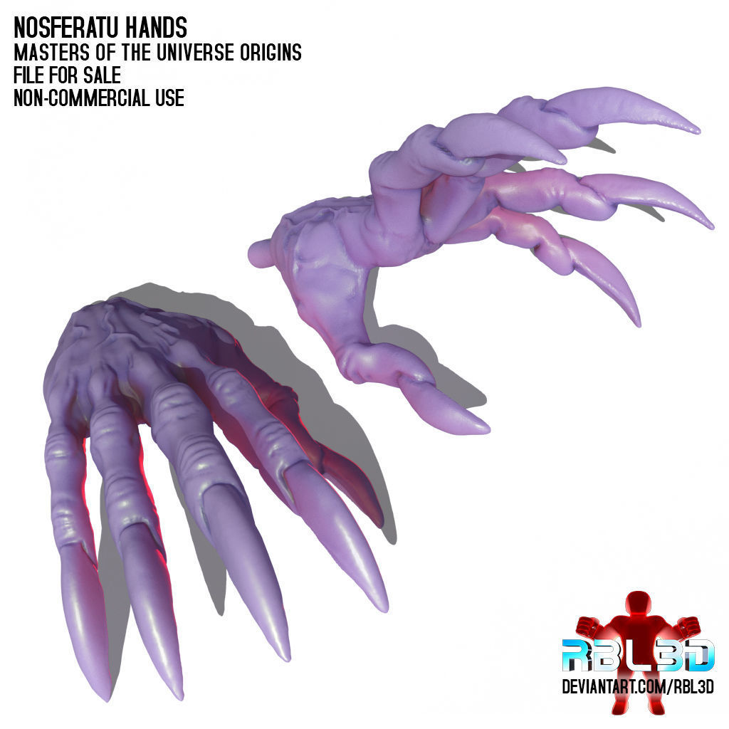 Nosferatu hands and head for Motu Origins-Masterverse compatible 3D print model_6