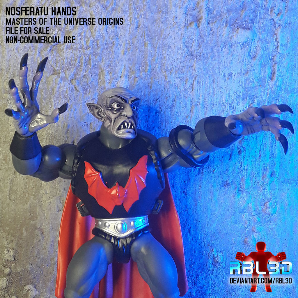 Nosferatu hands and head for Motu Origins-Masterverse compatible 3D print model_8