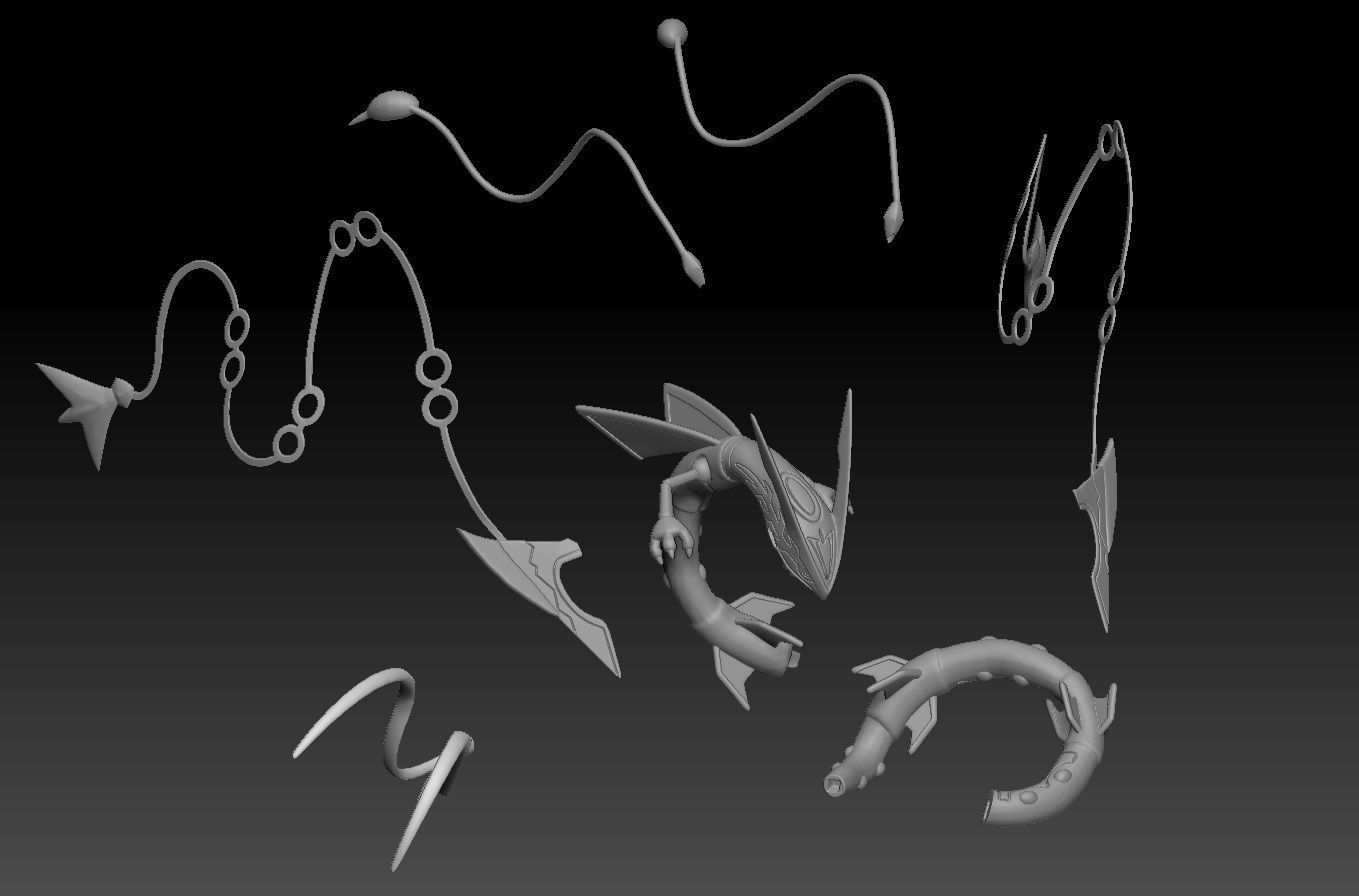 Pokemon Rayquaza Mega Evolution 3D print model_2