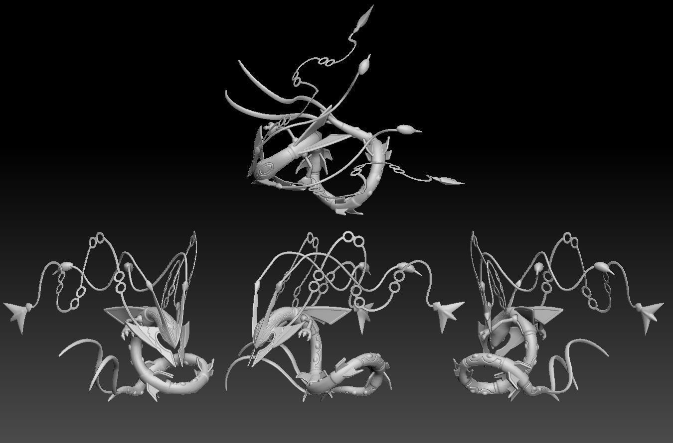 Pokemon Rayquaza Mega Evolution 3D print model_1