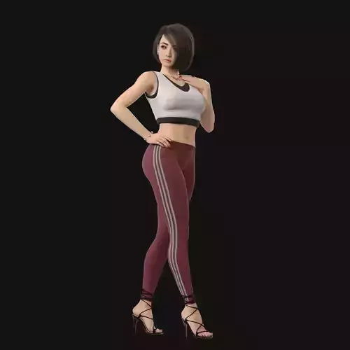 3D MODEL GIRL woman in leggings