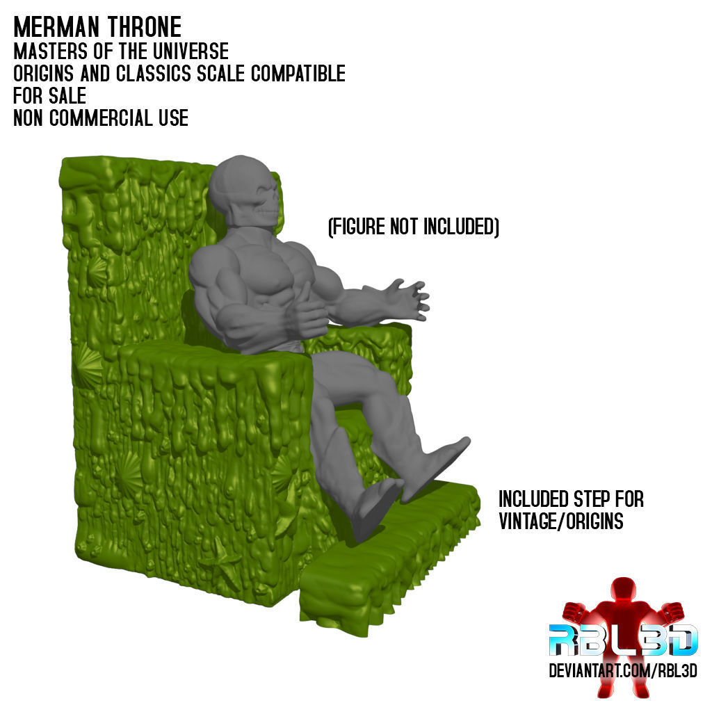 Merman Throne -motu- 3D print model_3