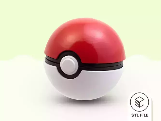 Pokeball STL from Pokemon with Detailed Interior 3D print model