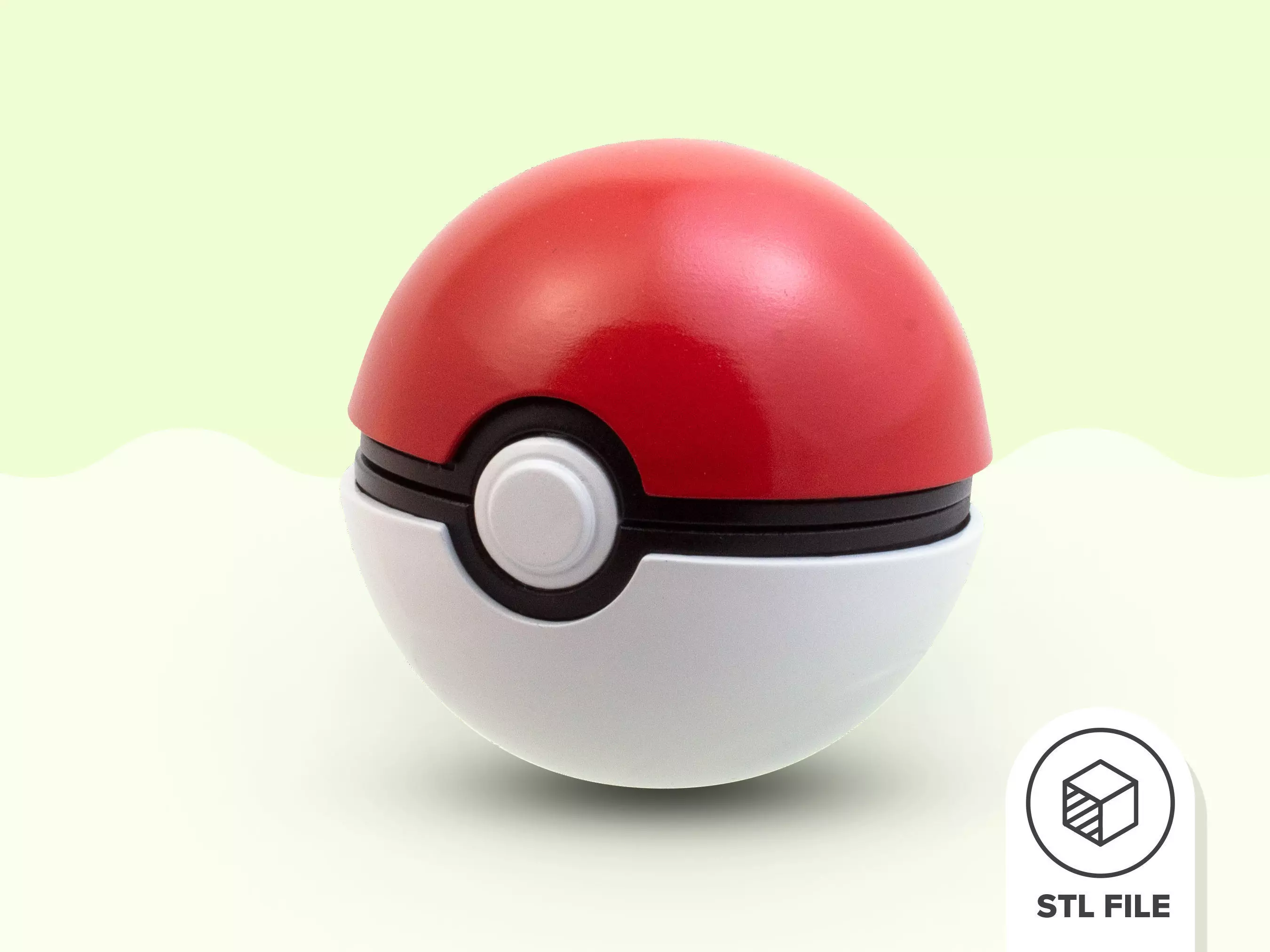 Pokeball STL from Pokemon with Detailed Interior 3D print model_0