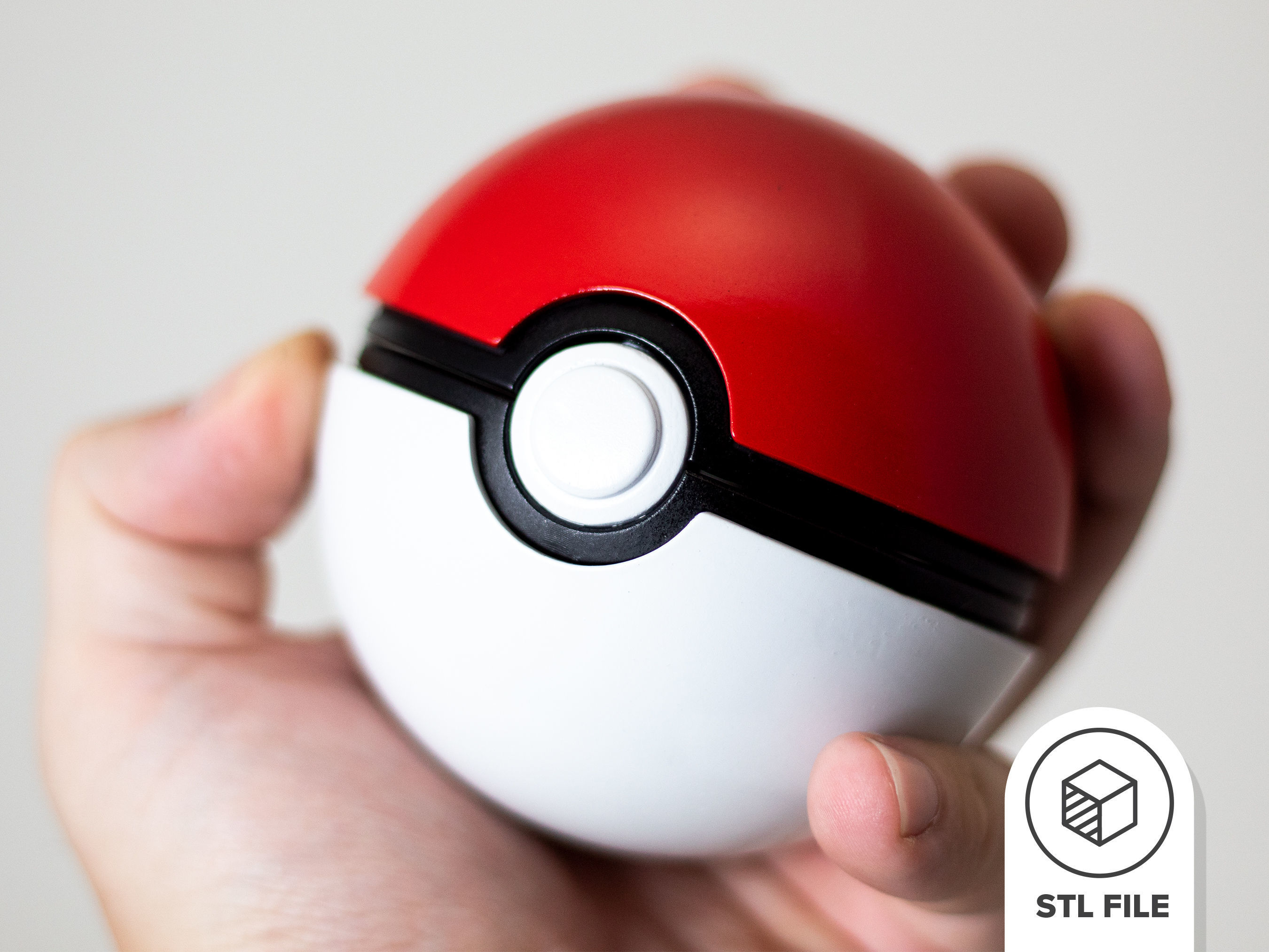 Pokeball STL from Pokemon with Detailed Interior 3D print model_5