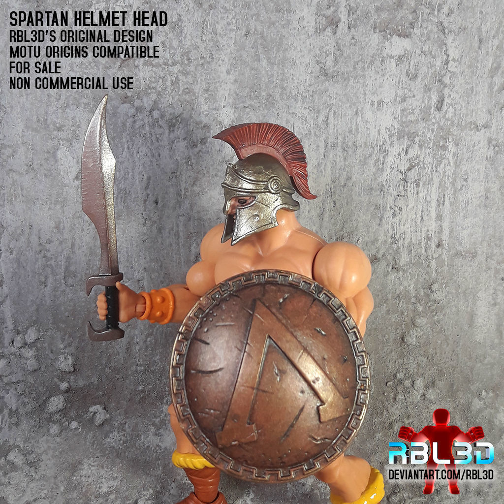 Spartan helmet for motu origins classics and masterverse figures 3D print model_3