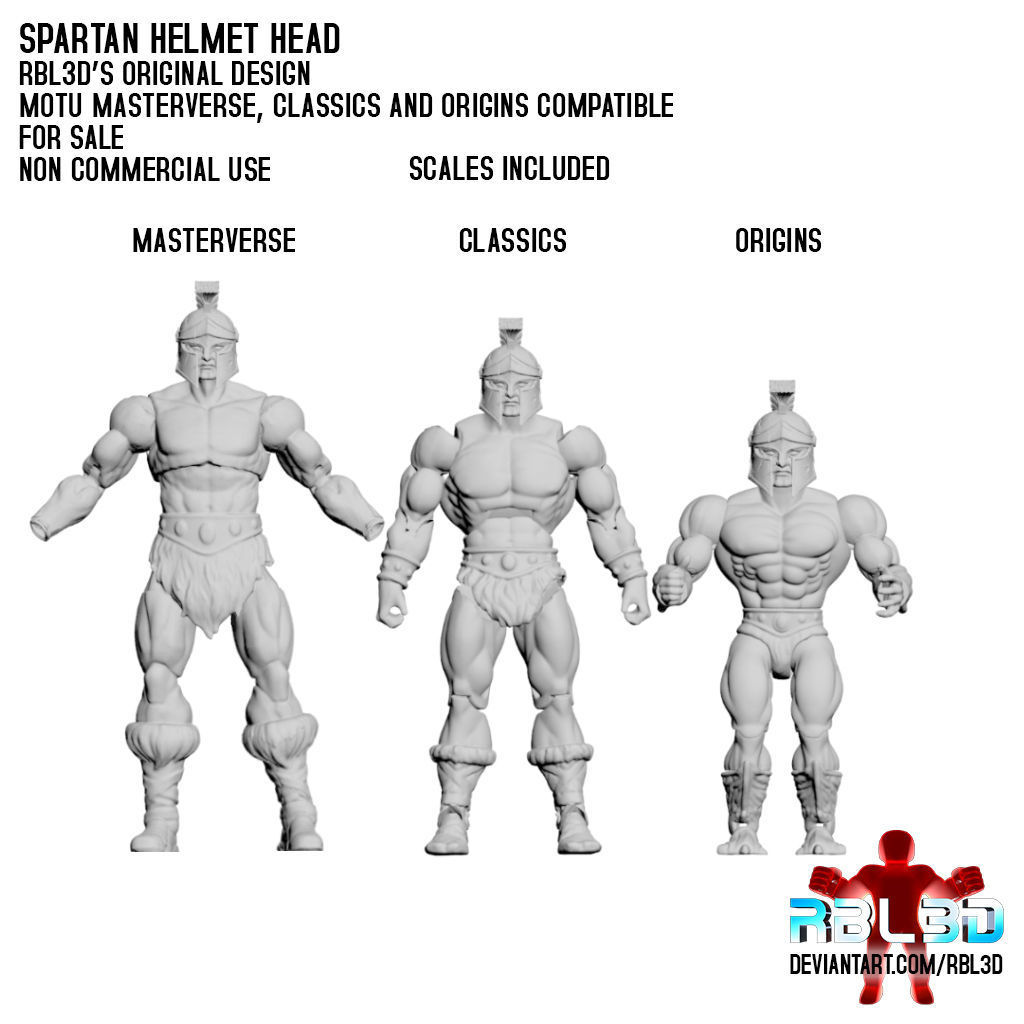 Spartan helmet for motu origins classics and masterverse figures 3D print model_2