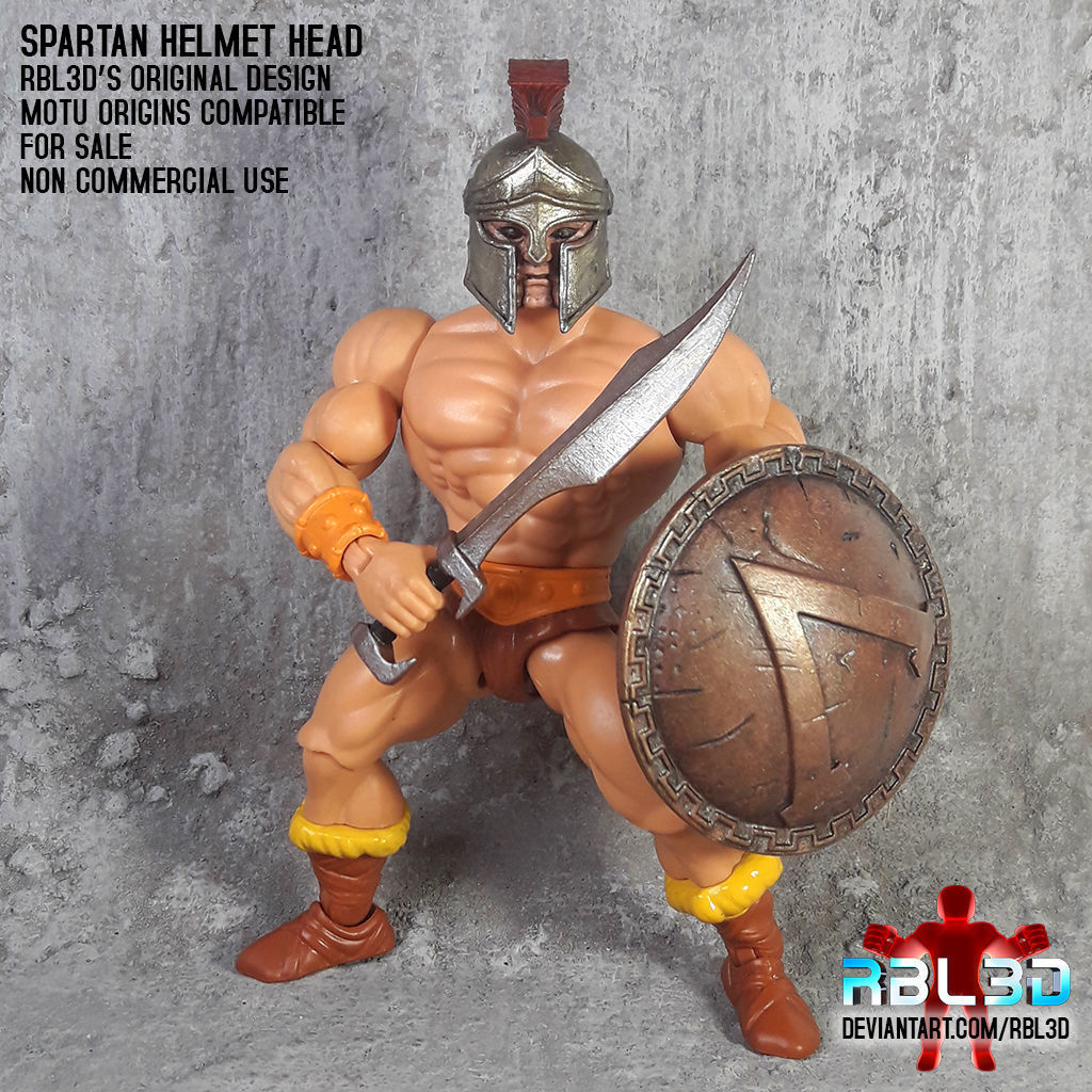 Spartan helmet for motu origins classics and masterverse figures 3D print model_5