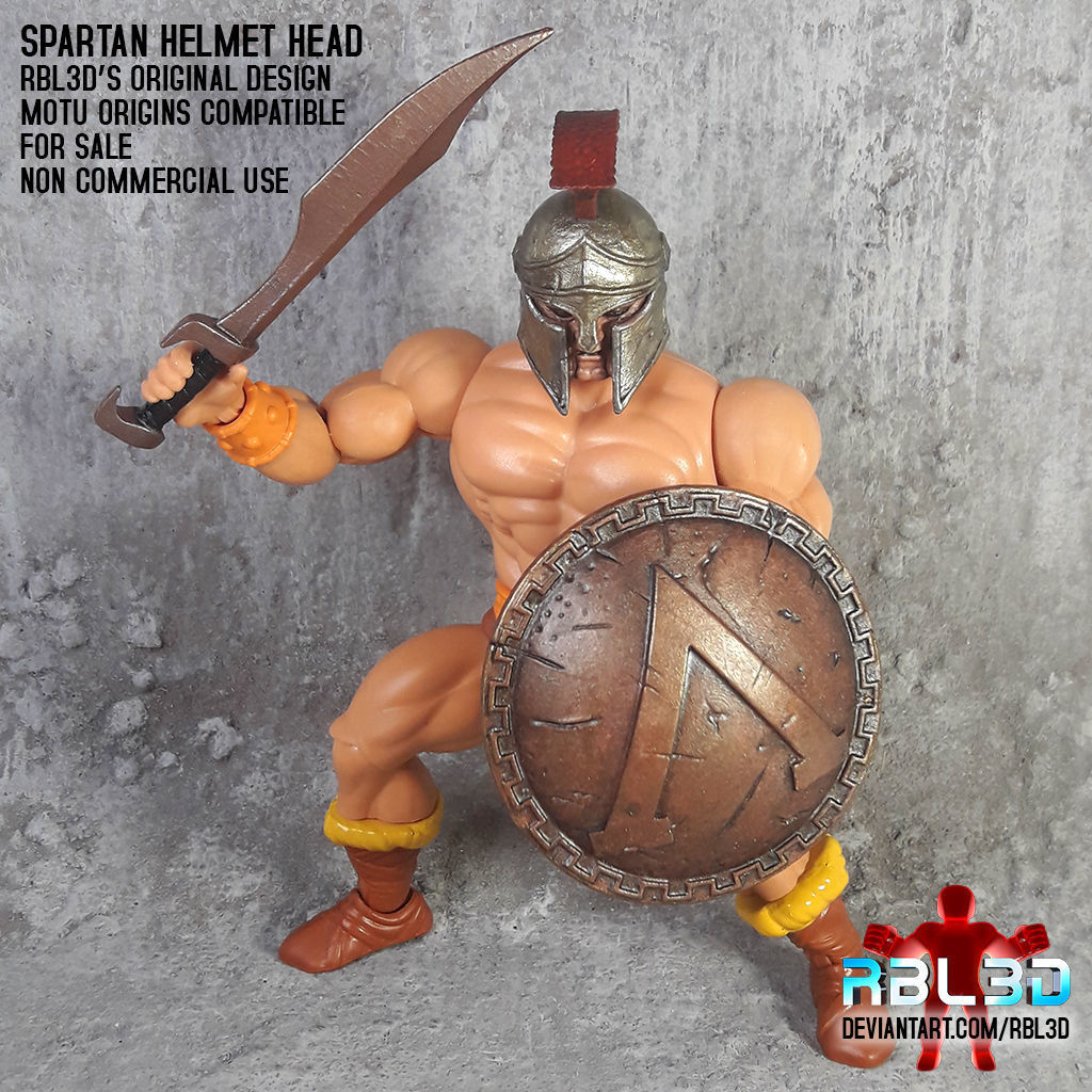 Spartan helmet for motu origins classics and masterverse figures 3D print model_4