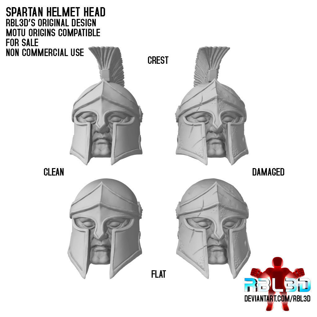 Spartan helmet for motu origins classics and masterverse figures 3D print model_1