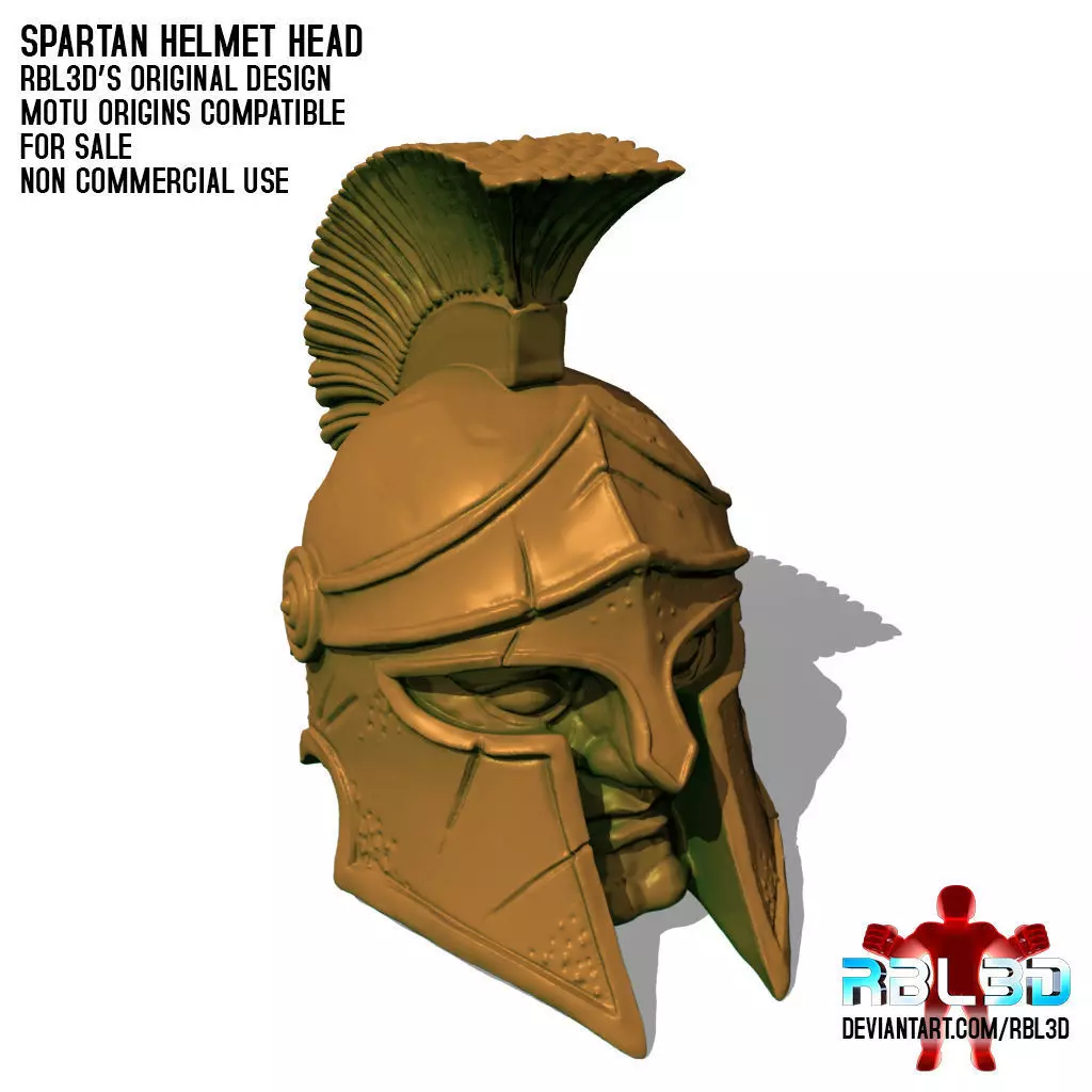 Spartan helmet for motu origins classics and masterverse figures 3D print model_0