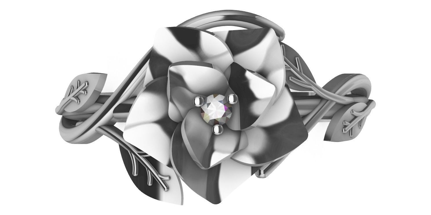 Flower ring Free 3D print model_1