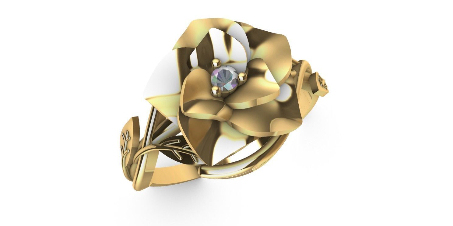 Flower ring Free 3D print model_7