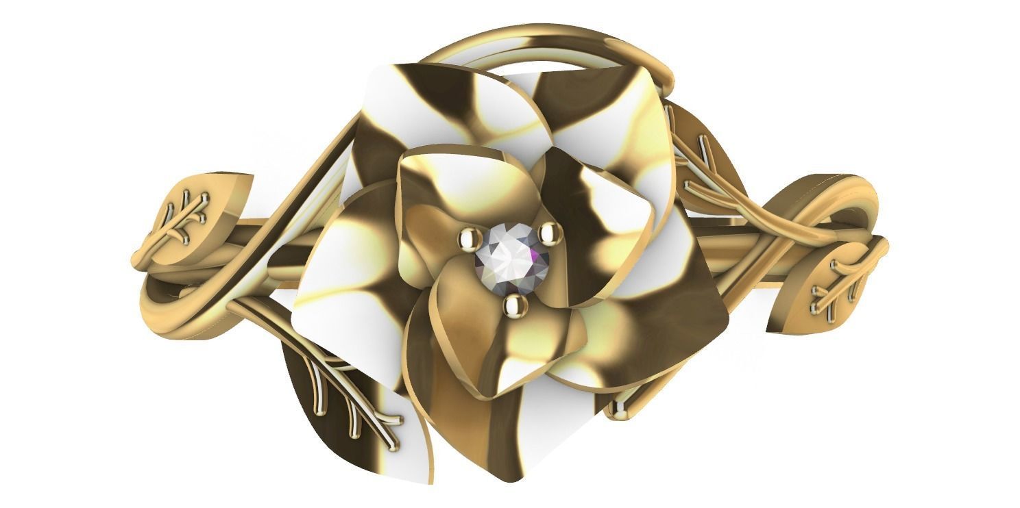 Flower ring Free 3D print model_4