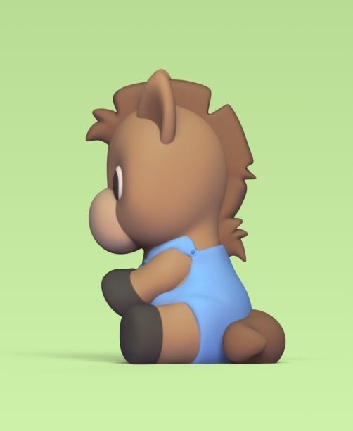Sitting Horse 3D print model_2