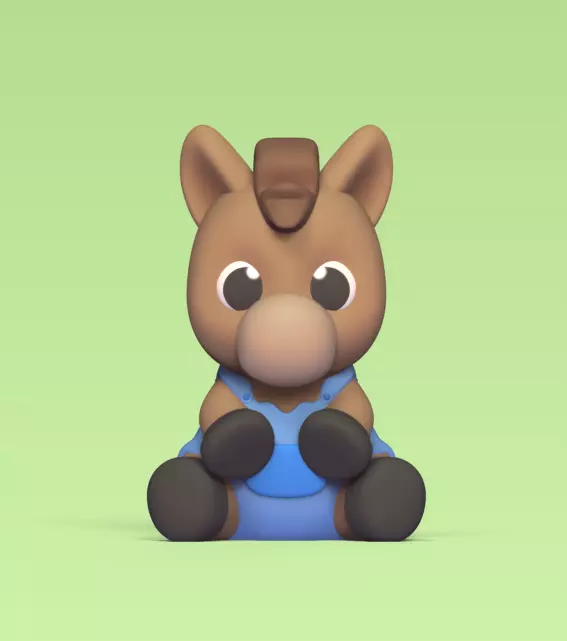 Sitting Horse 3D print model_0