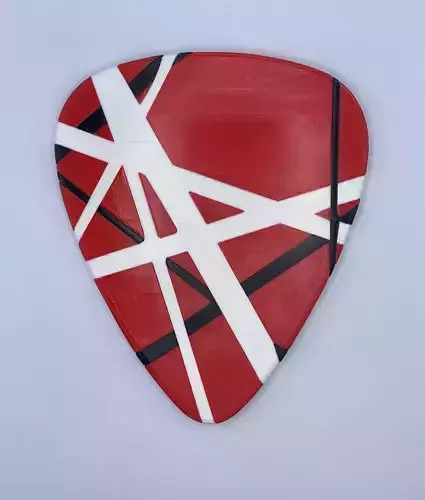 Eddie Van Halen Guitar Pick with MULTI MATERIAL and SINGLE COLOR 3D print model