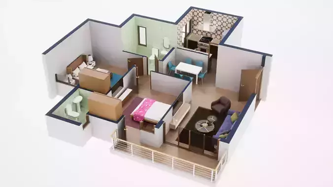 3D Floor Plan 40 3D model