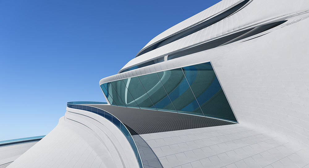 3D model Architecture with futuristic streamlined 3D model_7
