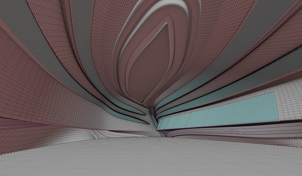 3D model Architecture with futuristic streamlined 3D model_11