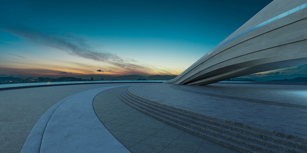 3D model Architecture with futuristic streamlined 3D model_4