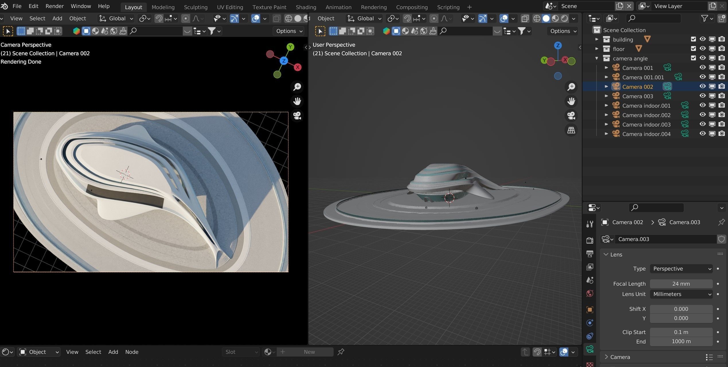 3D model Architecture with futuristic streamlined 3D model_12