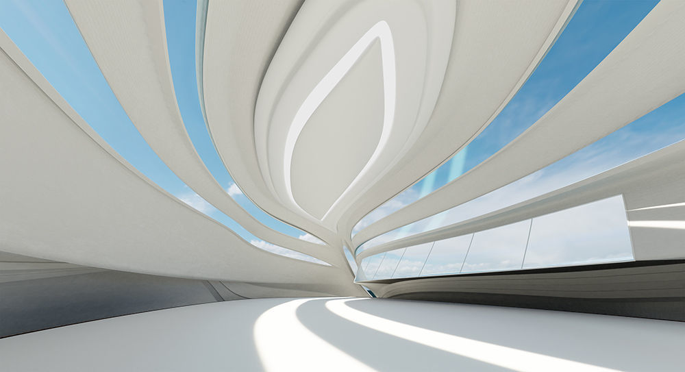 3D model Architecture with futuristic streamlined 3D model_8