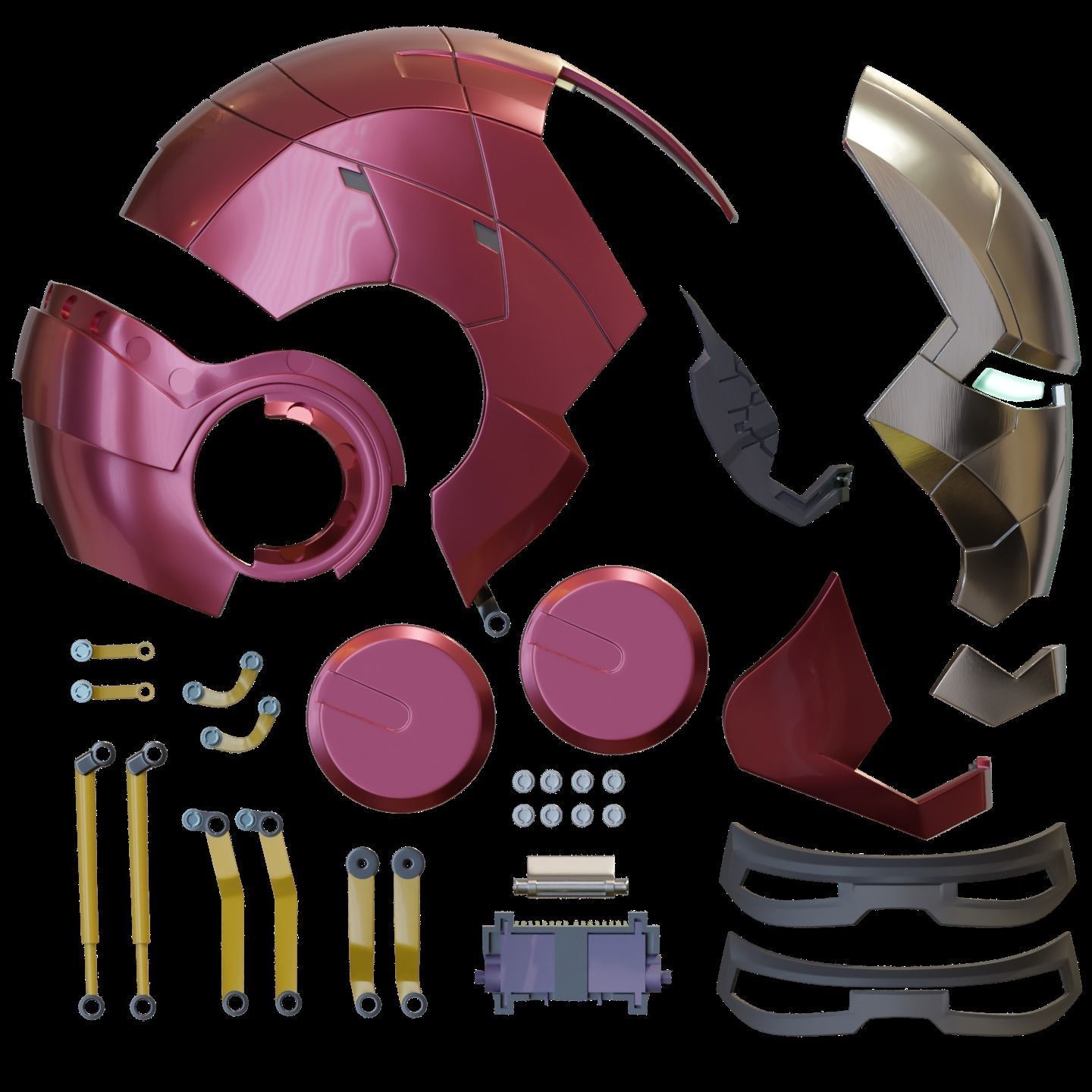 3d printable Iron Man mk5 motorized helmet 3D print model_10