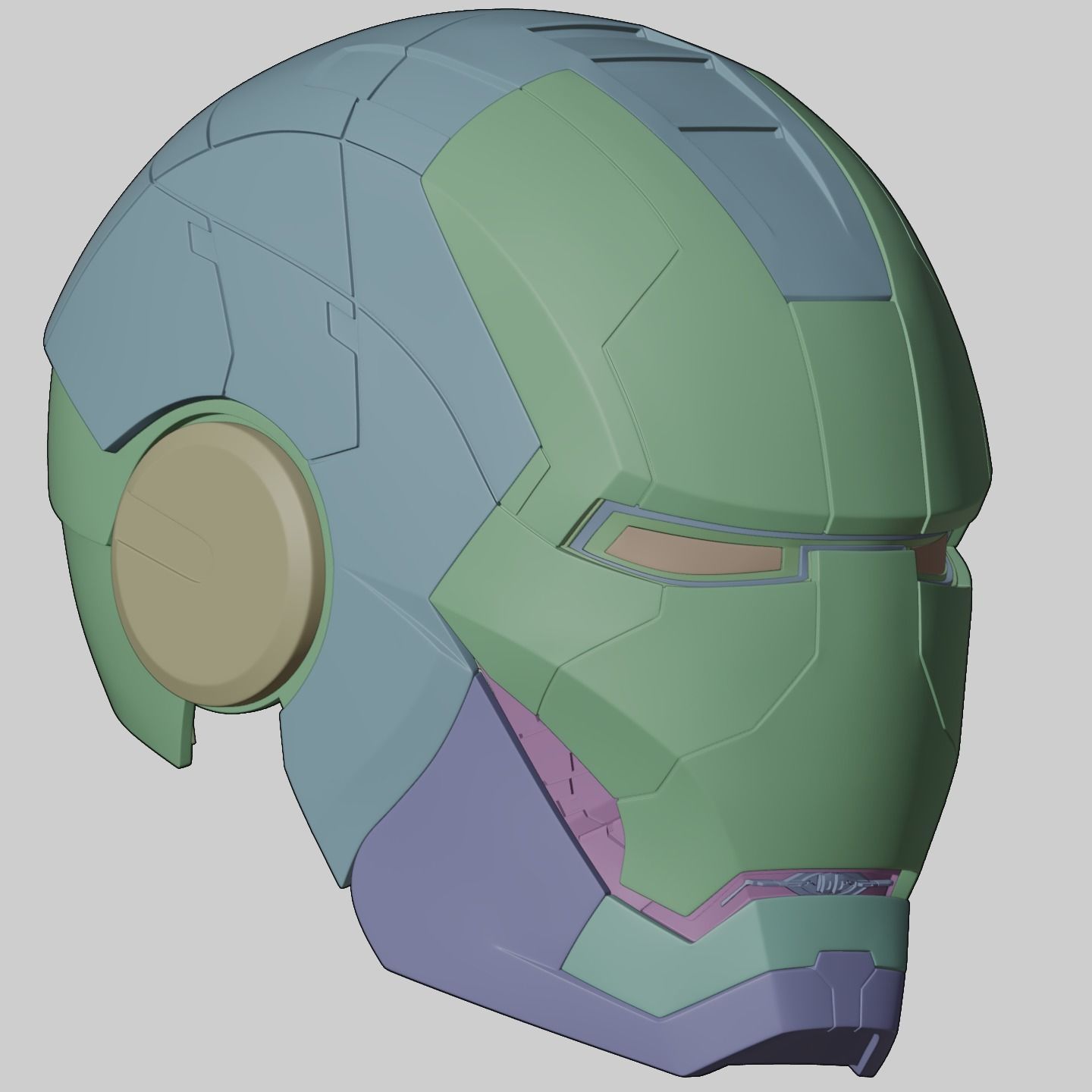 3d printable Iron Man mk5 motorized helmet 3D print model_18