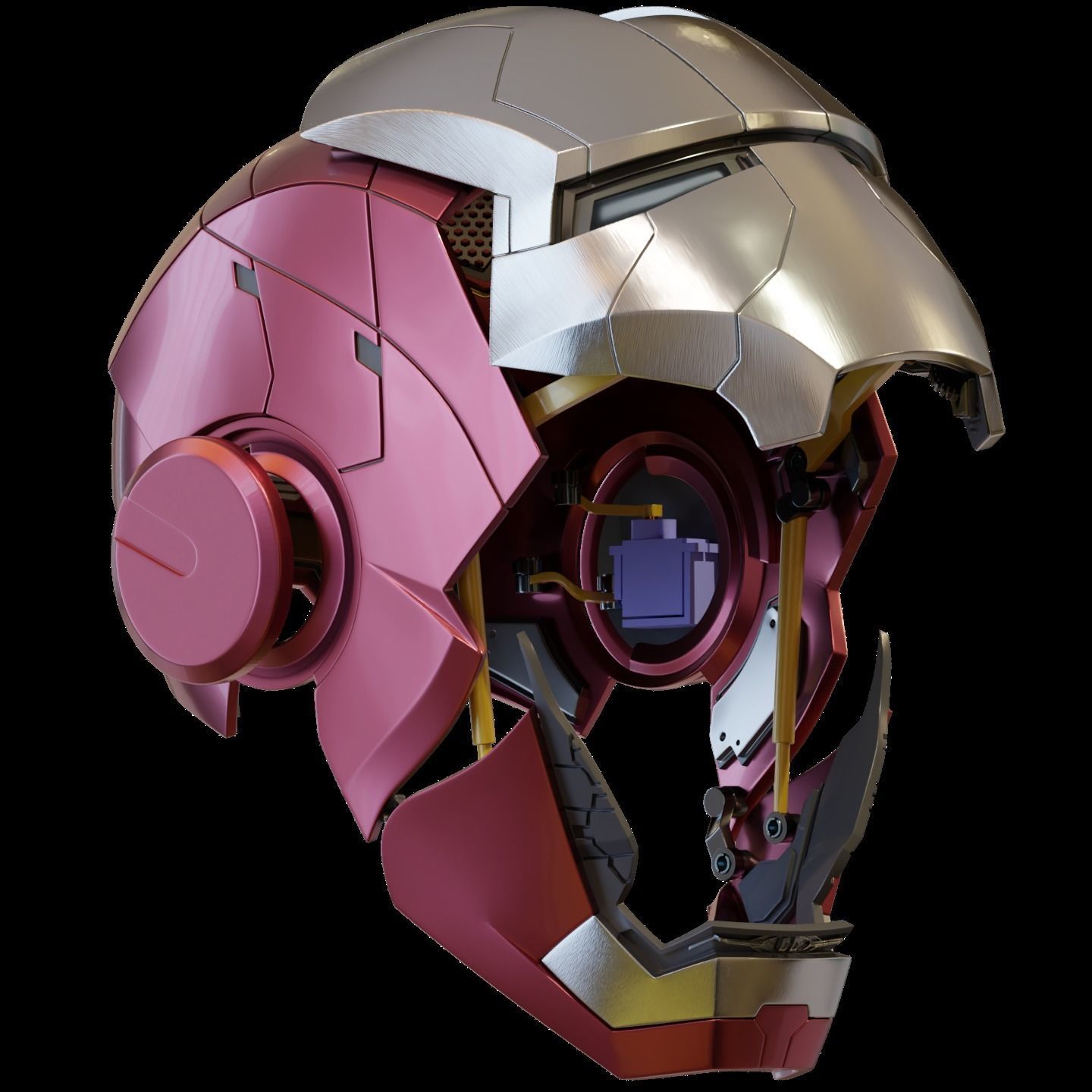 3d printable Iron Man mk5 motorized helmet 3D print model_1