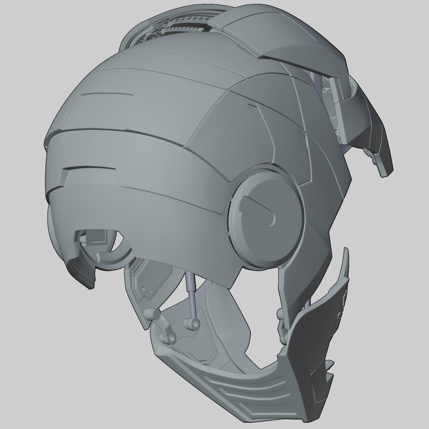 3d printable Iron Man mk5 motorized helmet 3D print model_22