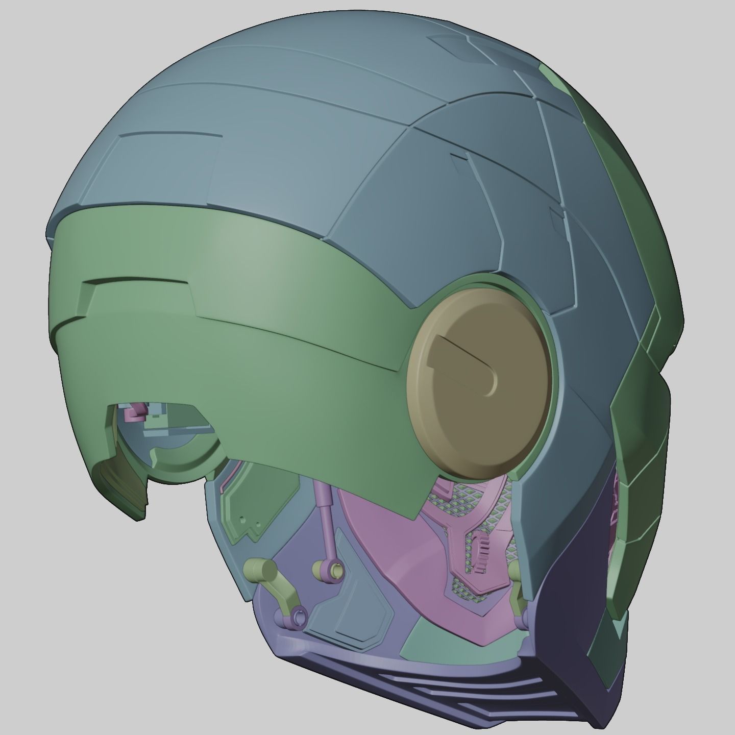 3d printable Iron Man mk5 motorized helmet 3D print model_30